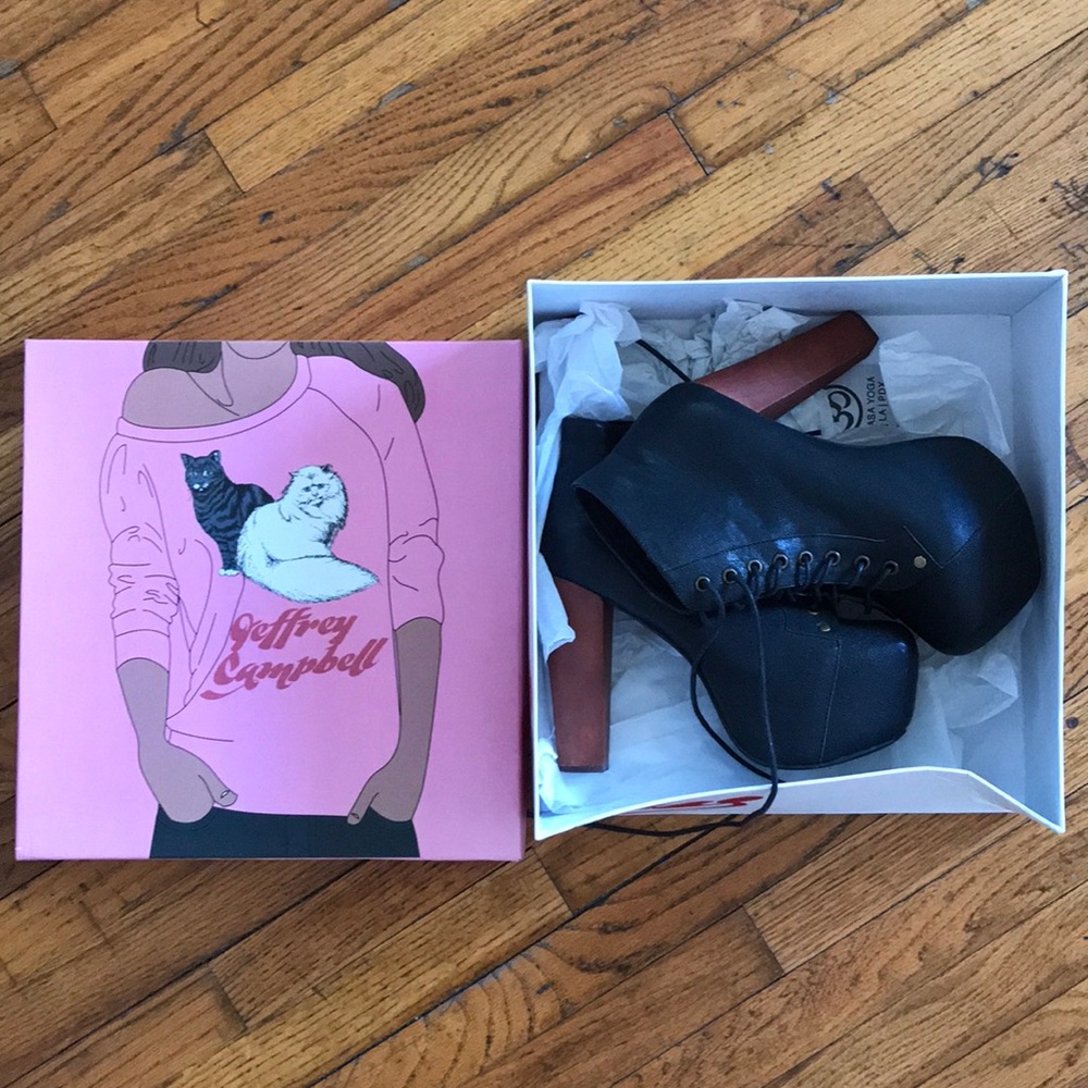 Jeffrey Campbell Black LITA leather boots